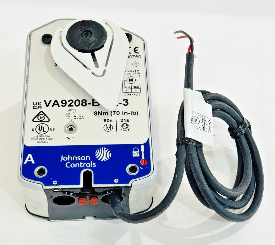 Johnson Controls VA9208-BGA-3 Electric Spring Return Valve Actuator, 24V