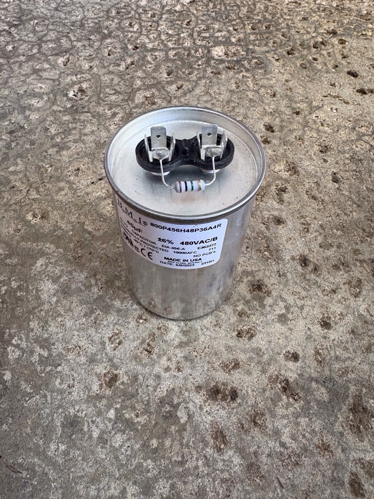 FBD 800P456H48P36A4R RUN CAPACITOR ZB-19 480VAC/B 50/60Hz 45µF FITS 564/773/774