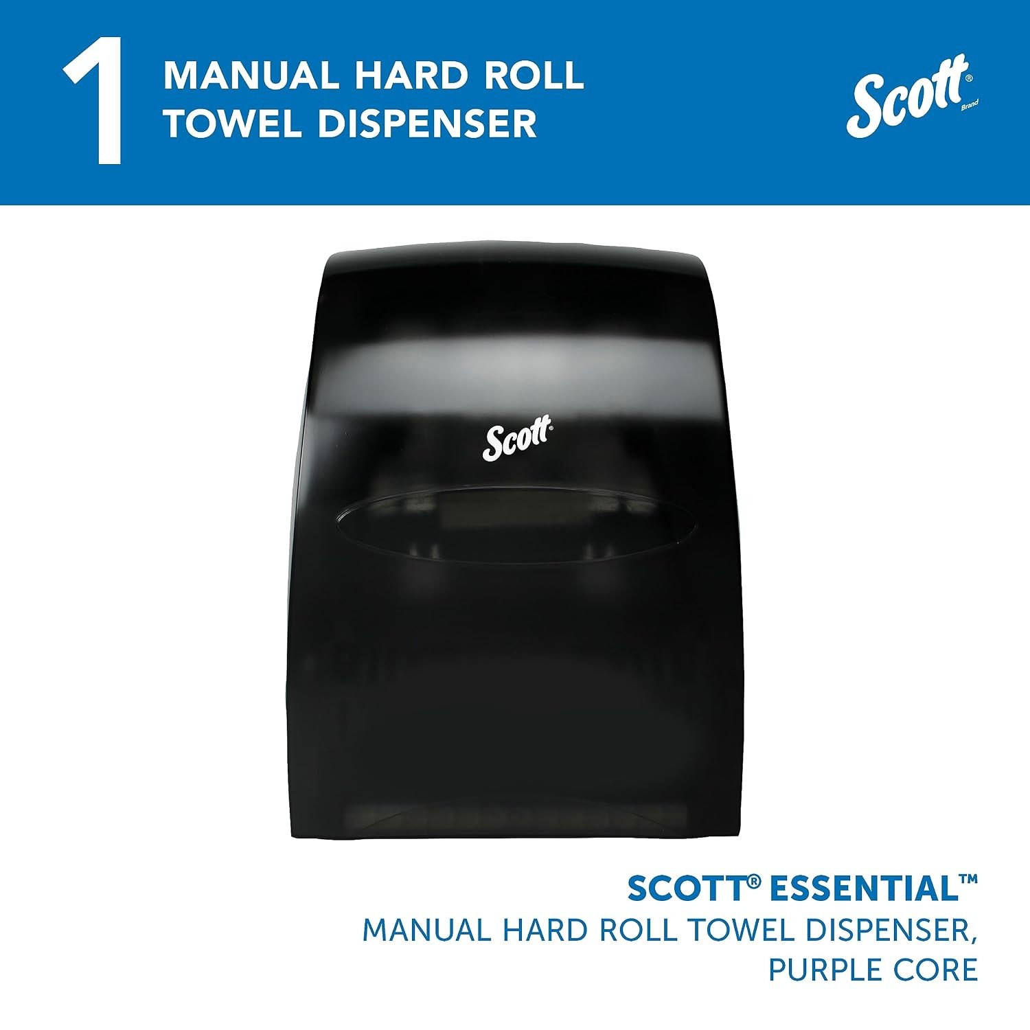 Scott Essential Manual Hard Roll Towel Dispenser: ADA, Battery-Free