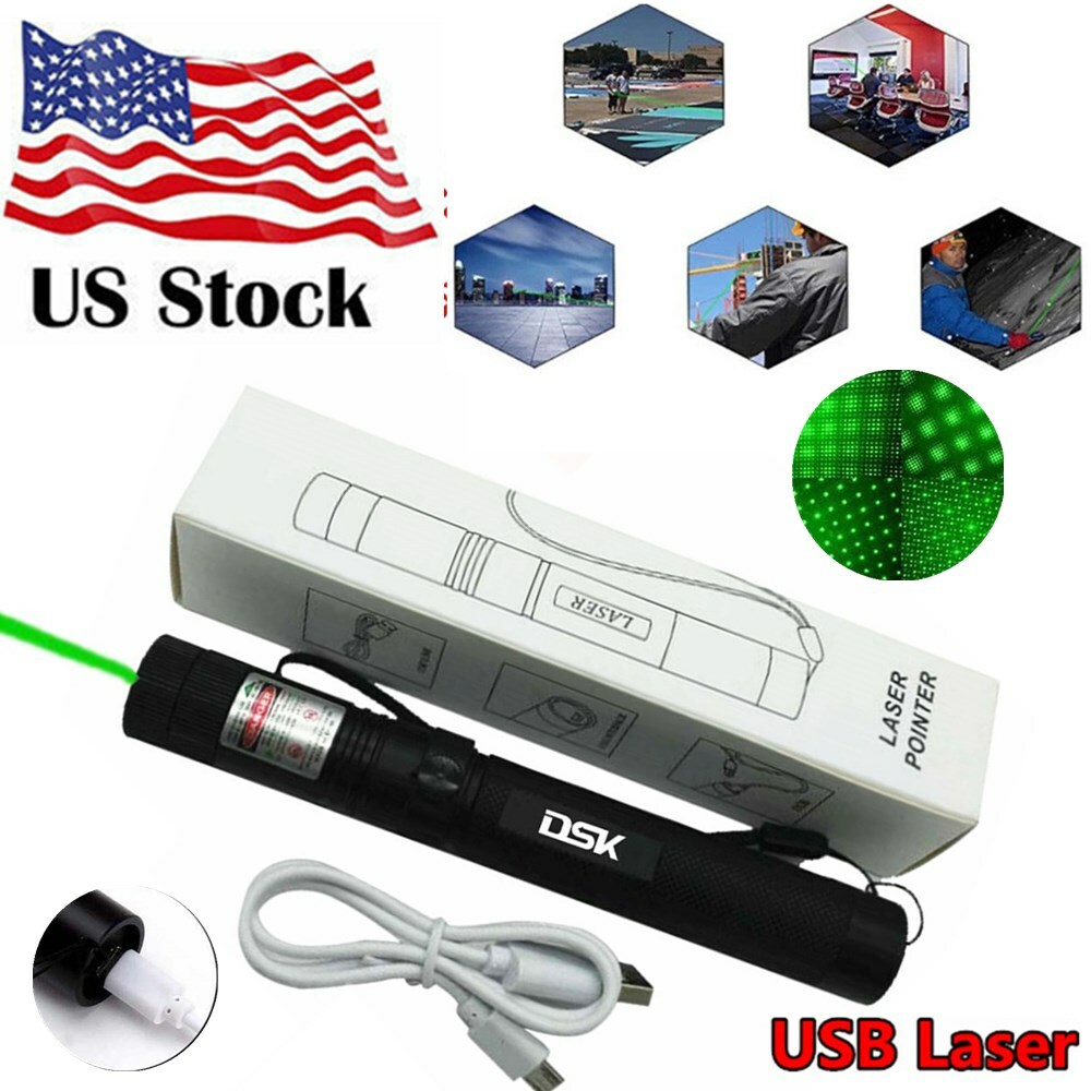 1mw 990Miles Green Laser Pointer Pen USB Rechargeable 532nm Visible Beam Lazer