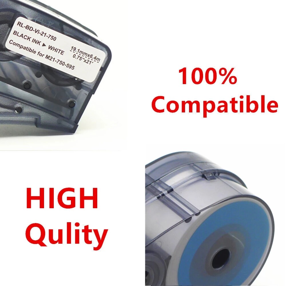 5PK Nylon Cloth Label Tape Compatible for M21-750-499 White 3/4” 19.1mm BMP2I