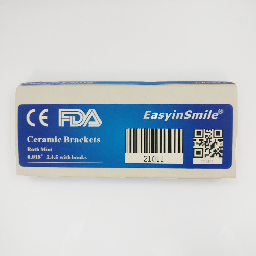 5Packs Dental Orthodontic MINI Ceramic Brackets Roth 022 3.4.5 Hook EASYINSMILE