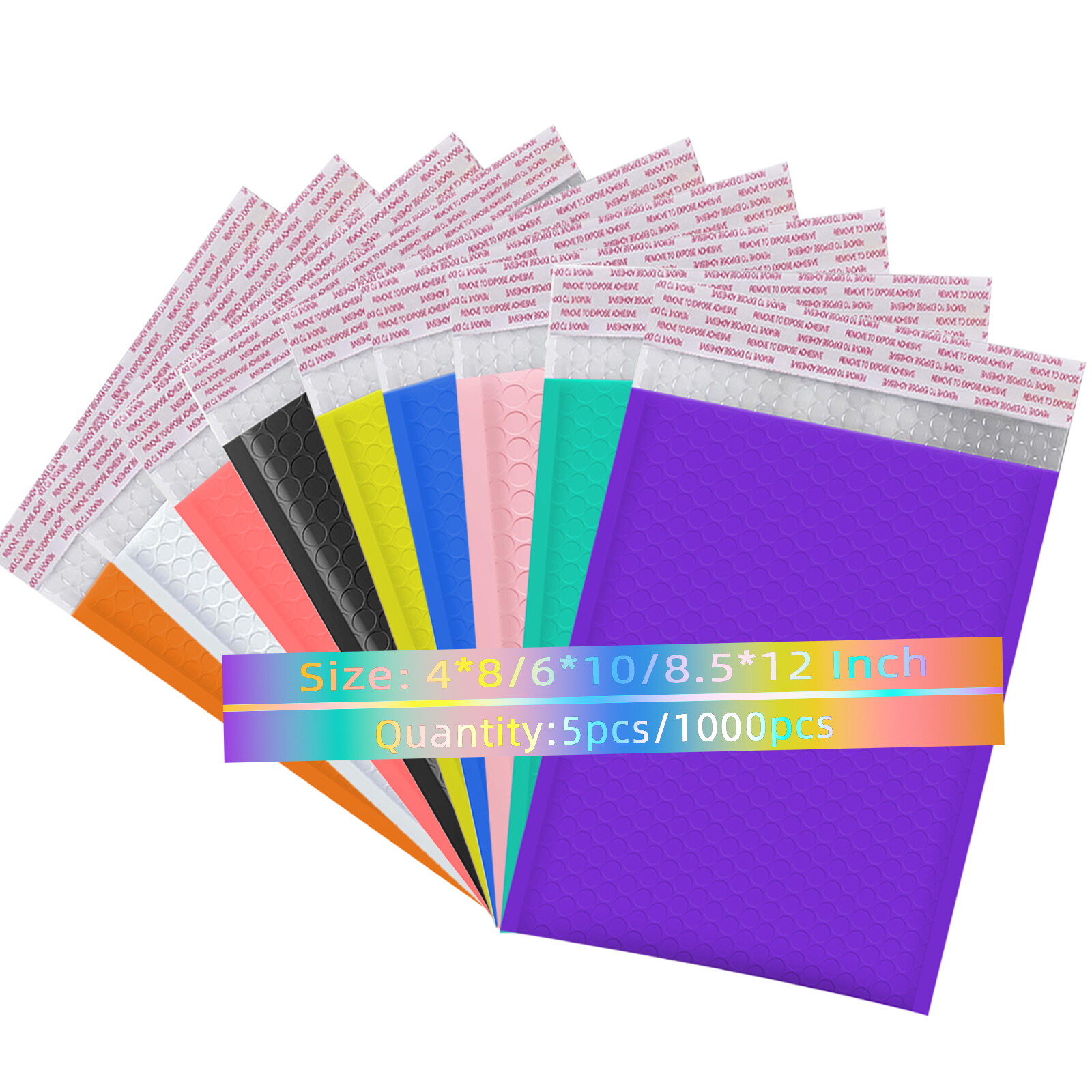 5-1000 Pcs Color Poly Bubble Mailers Shipping Mailing Padded Bags Envelopes