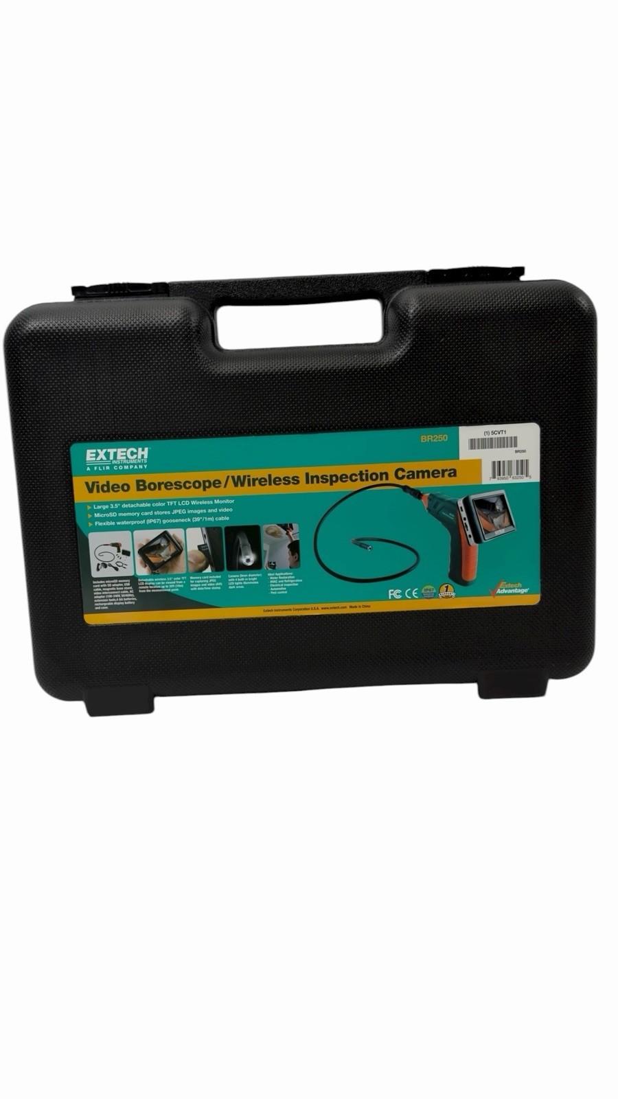 Extech BR250 – Video Borescope / Wireless Inspection Camera With 3 Foot Cable