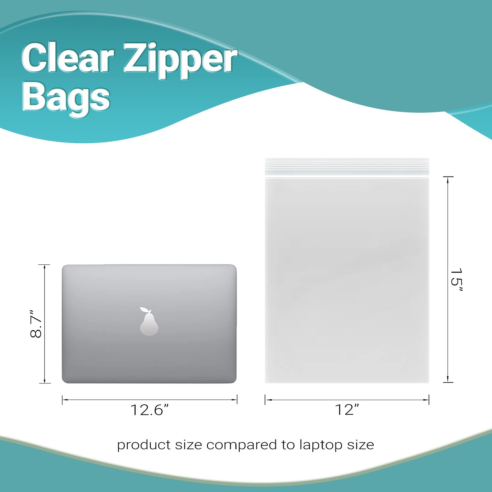 500 Zip Lock Bags Clear 12 x 15 Heavy Duty Seal Top