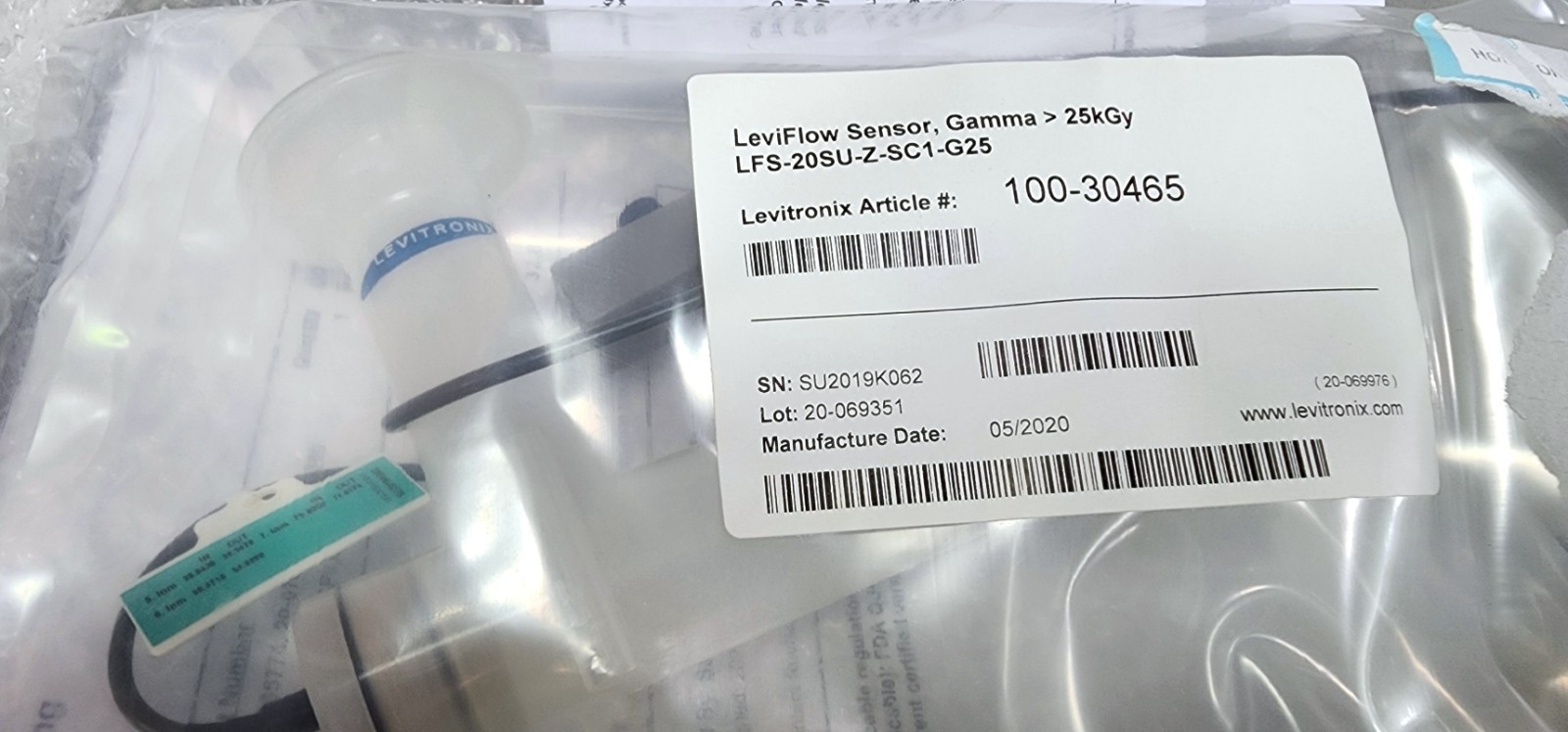 Levitronix 100-30465 LEVIFLOW Single-Use Bioprocessing Sensor LFS-20SU-Z-SC1-G25