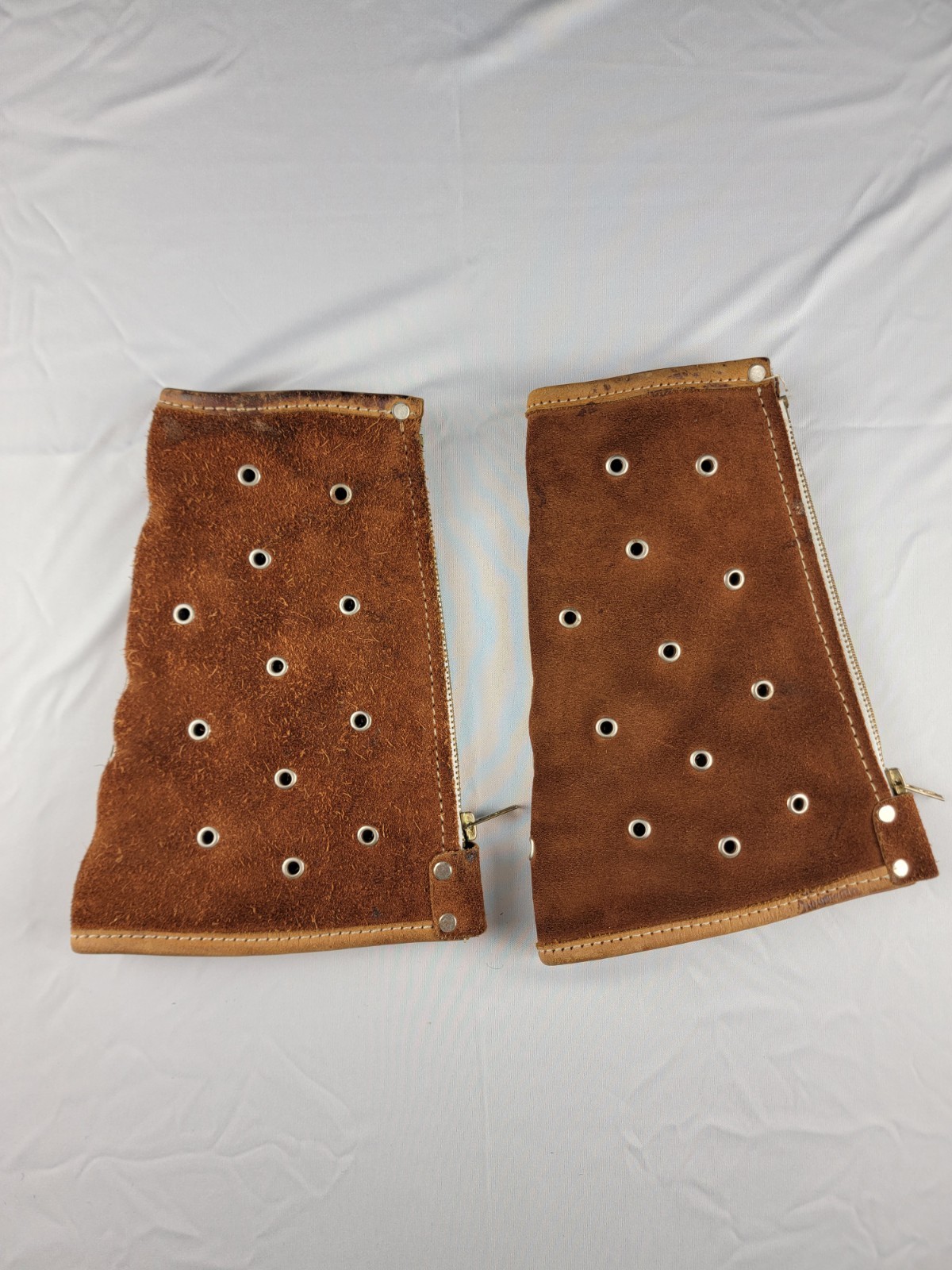Vintage Leather Glassblowing Arm Guards Pair Suede Heat Shields Made in Mexico