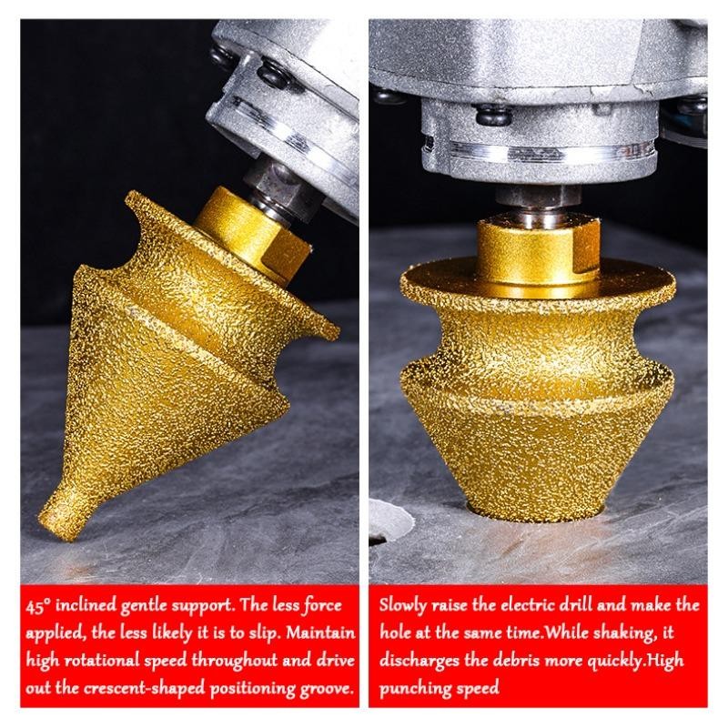 4in1 Diamond Chamfer Bit Angle Grinder Tile Marble Hole Drill Edge Trimming Tool