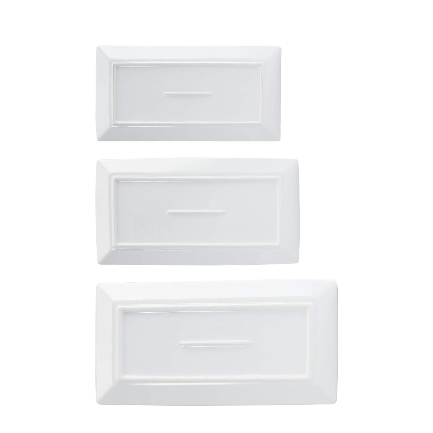 Retailer Basics 3-Piece Porcelain Party Platter Appetizer Dinner Dessert Set