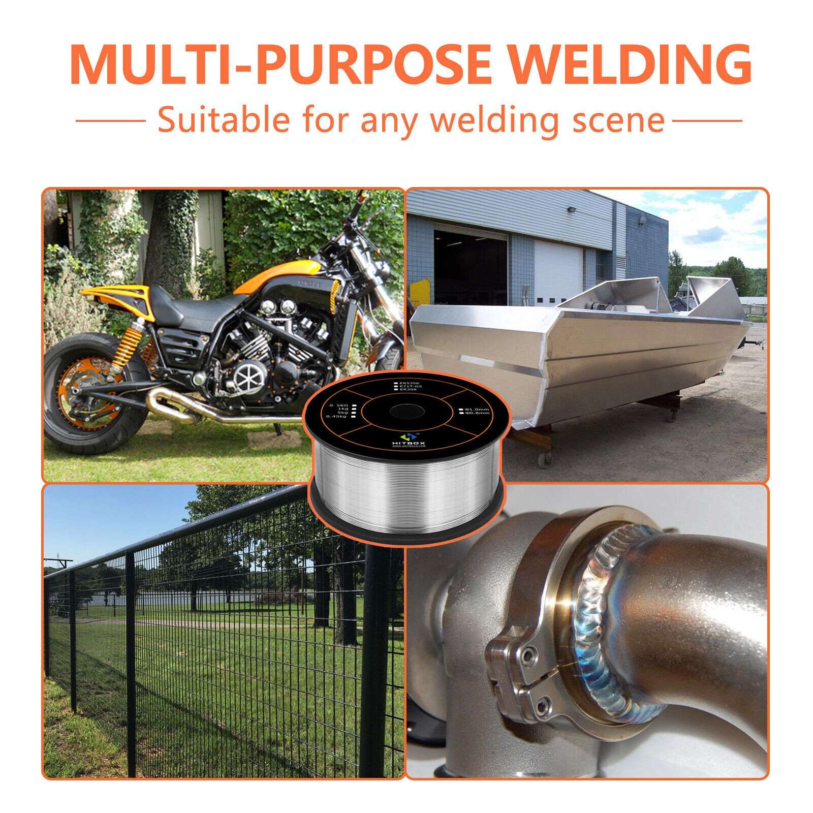 Hitbox® Aluminum Solid MIG Welding Wire .035 – 1 lb/0.5KG ER5356 For Welder New
