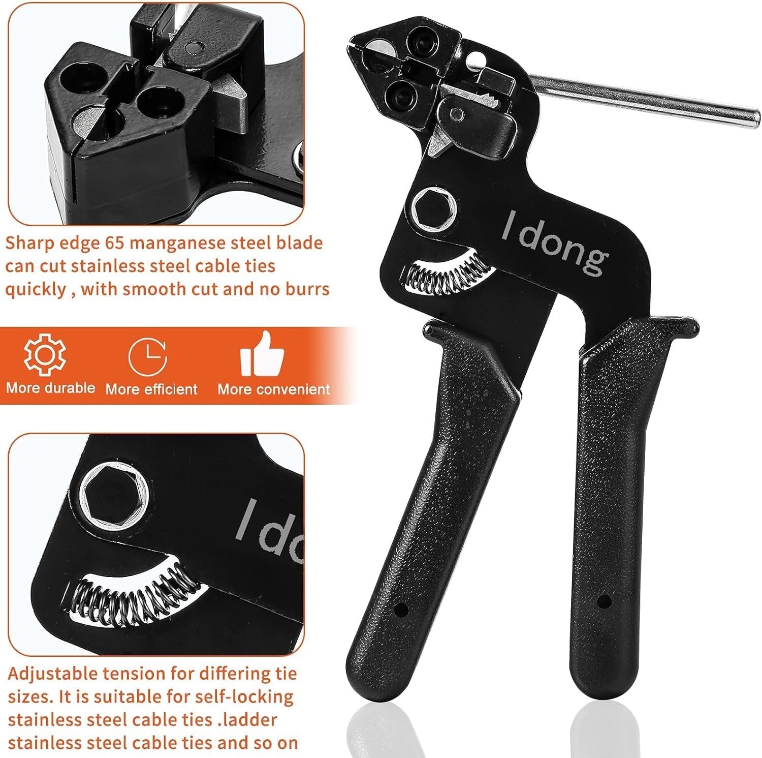 Cable Tie Tool Gun Stainless Steel Cable Tie Tool With 100pcs Metal Zip Ties