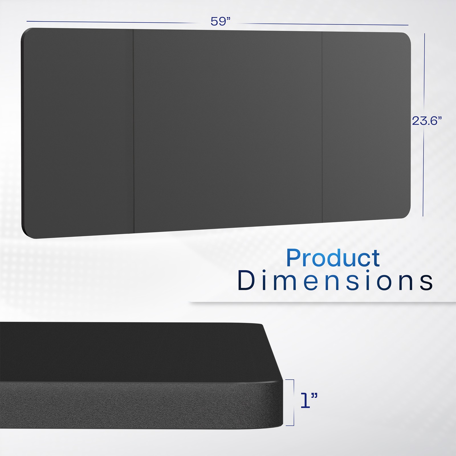 VIVO Black 60 x 24 inch Universal Table Top for Sit to Stand Desk Frames