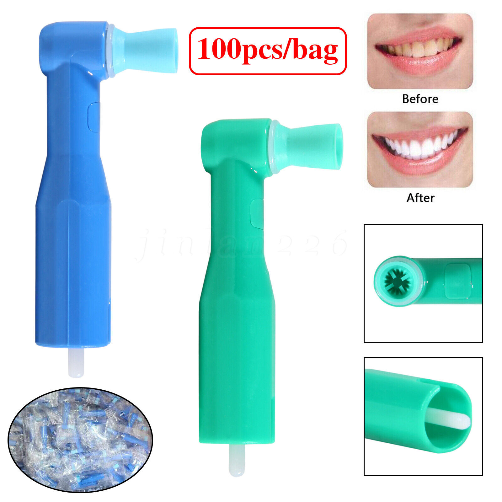 100-1000* Dental Prophy Prophylaxis Angles Disposable Latex-Free Soft / Firm Cup