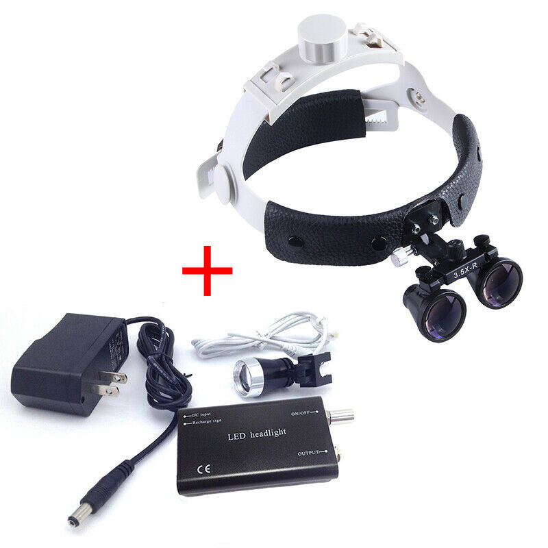 3.5X Dental Surgical Binocular Loupes Glasses Magnifier / Medical LED Headlight