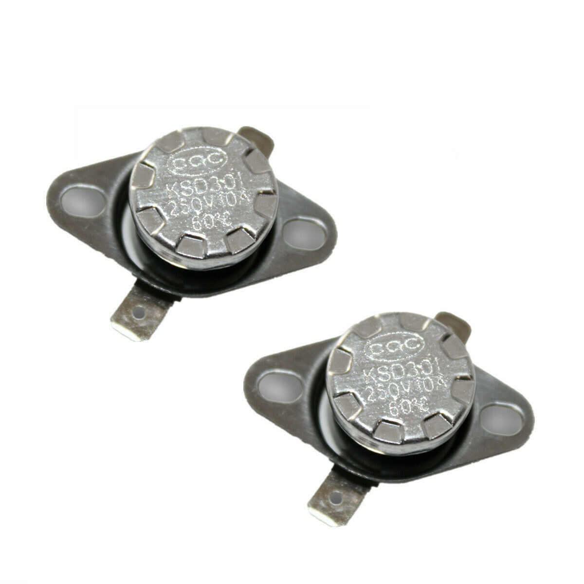 2Pcs/lot KSD301 N.C 75°C Thermostat Temperature Thermal Control Switch 10A 250V