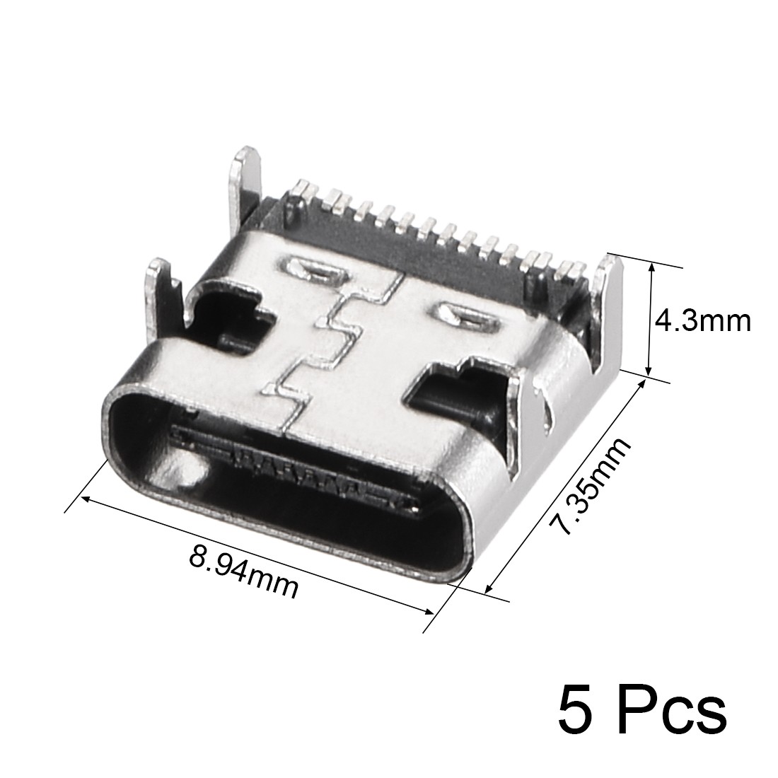 5pcs PCB USB Connector Type-C 3.1 16Pin Female Jack Fast Charging Socket