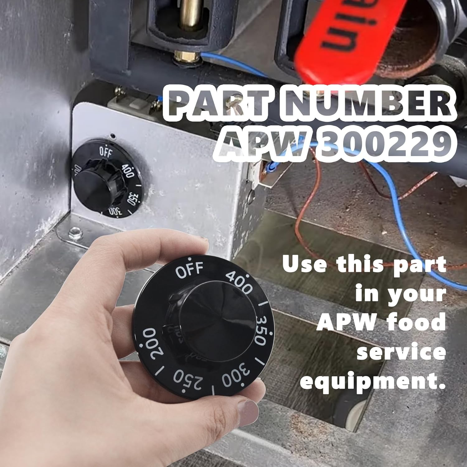 200-400°F Thermostat Dial Knob for Fryers, Range, Braising Pan, Pitco Frymast U