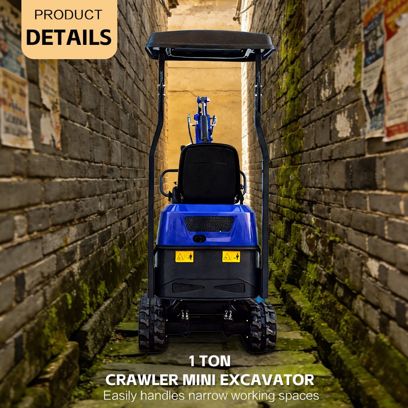 Free Ship Mini Excavator 1 Ton Digger 13.5hp Gas Tracked Crawler EPA Engine