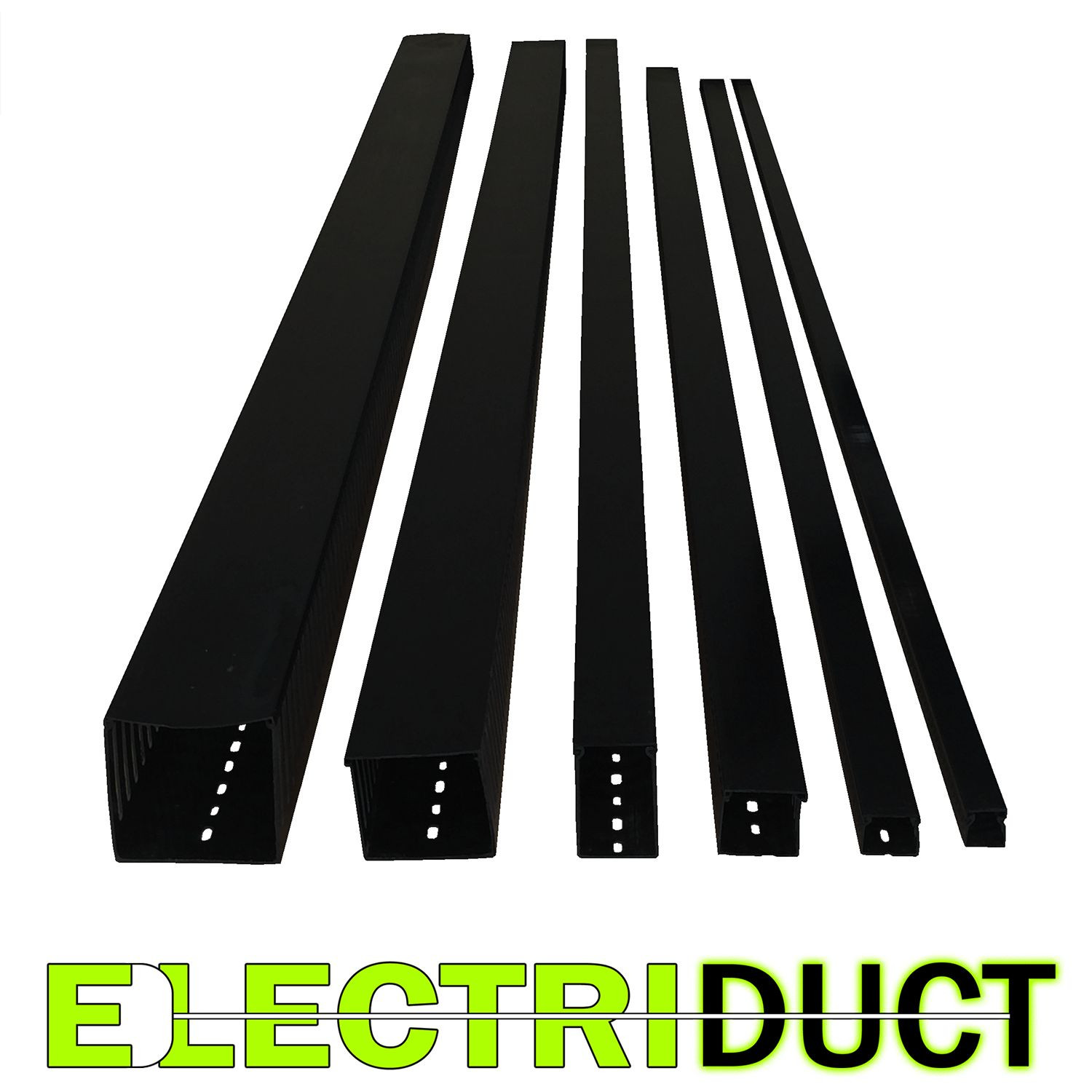 2″x2″ Open Slot Wire Duct – 6 Sticks – Total Feet: 39FT – Black – Electriduct