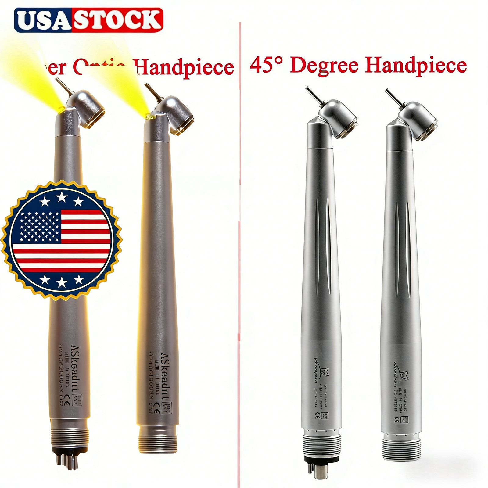 NSK Style Dental Surgical 45° Degree /LED High Speed Handpiece Turbine 2/4Holes