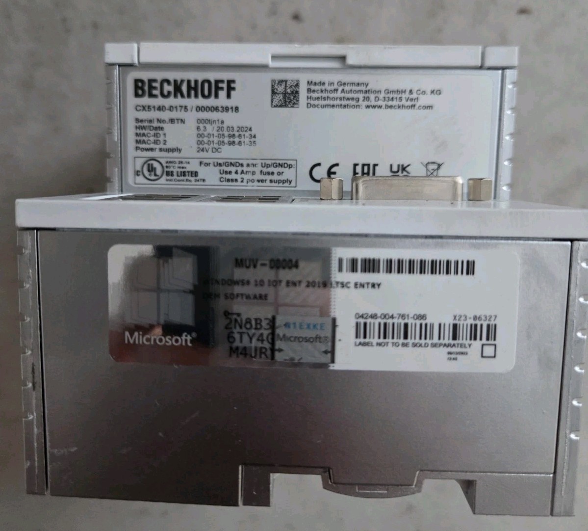 Beckhoff CX5140-0175 /4GB Embedded PC 24V DC, Max 4A – Warranty & Free Shipping