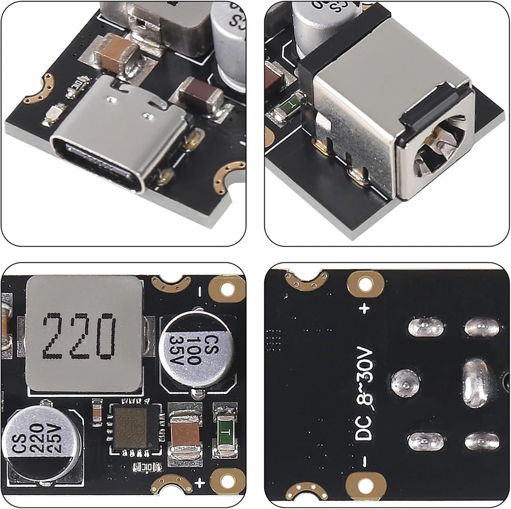 3PCS PD65W Fast Charging Module, 5V3A 9V3A 12V3A 20V3.25A to USB C PD3.1 QC3.0 C
