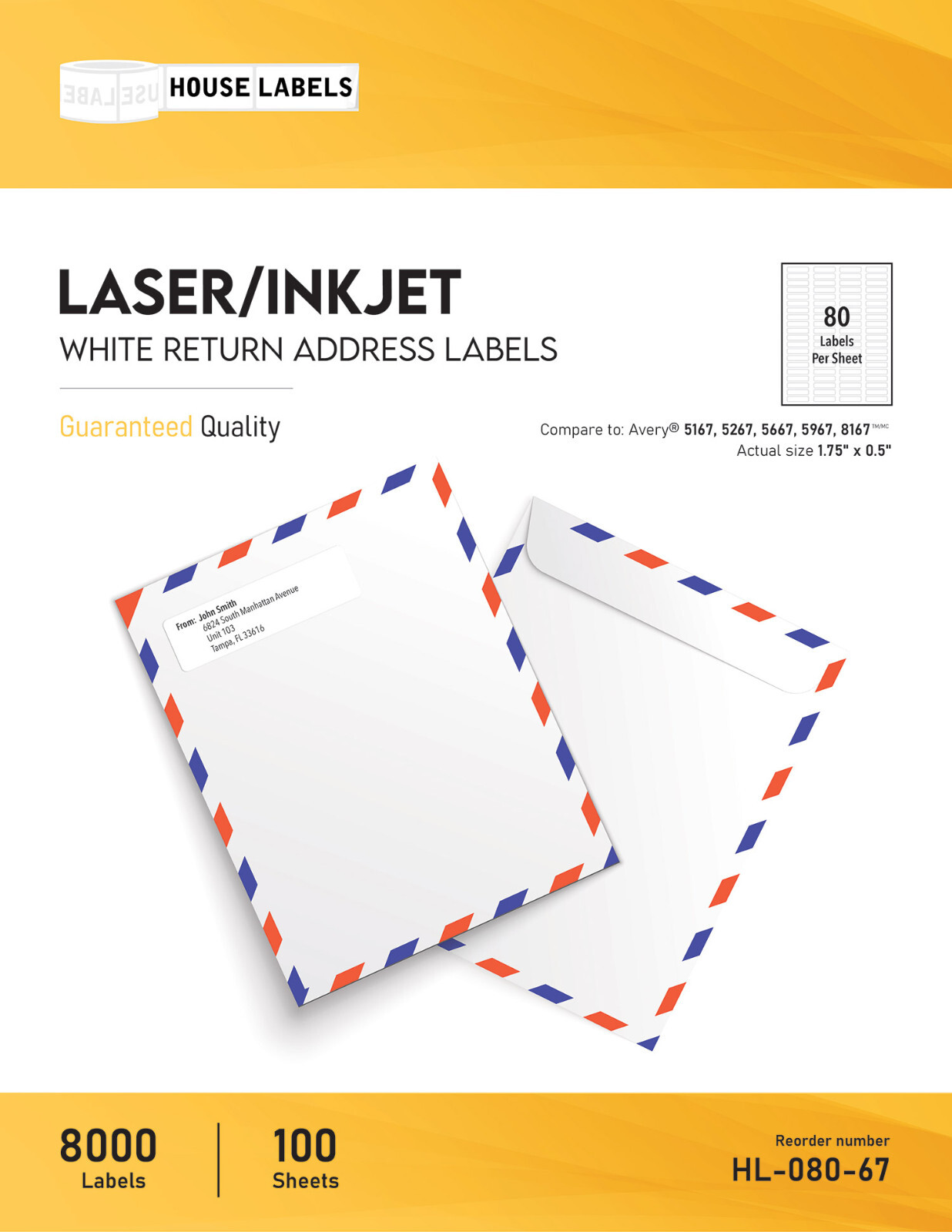 16000 Labels – 200 sheets 80 UP 1 3/4″x 1/2″ Blank White Return Address Labels