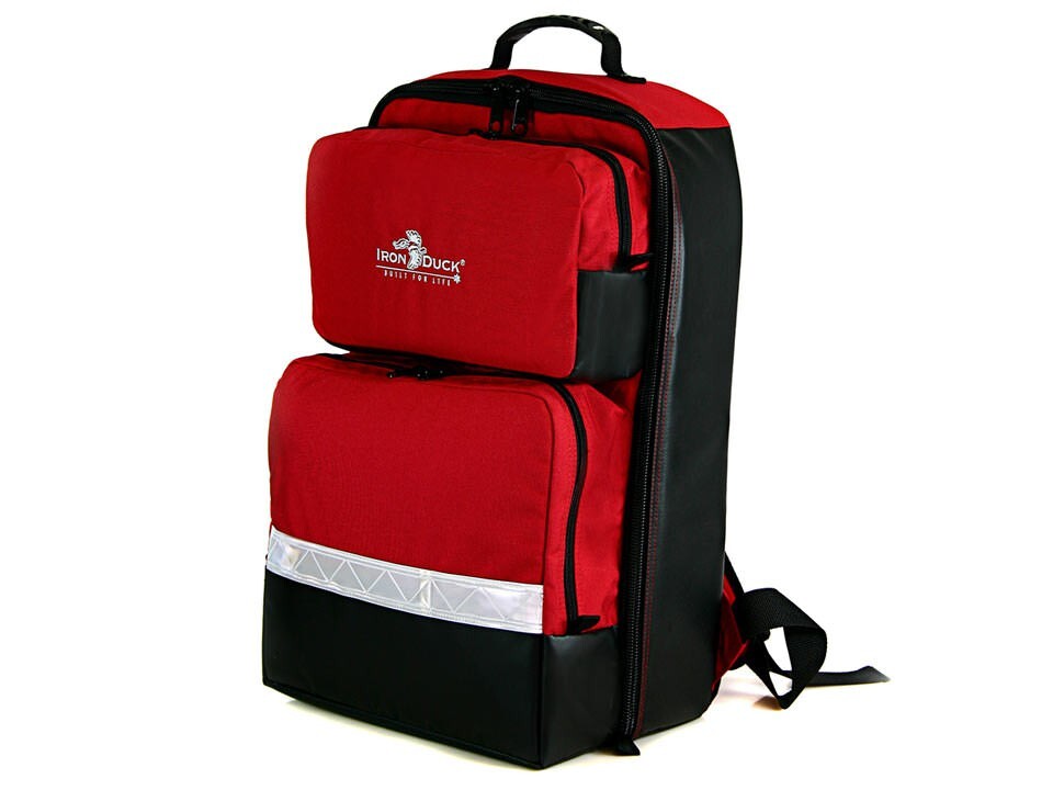 Iron Duck BLS Backpack 35132 First Responders EMT Medical Trauma Bag – Red