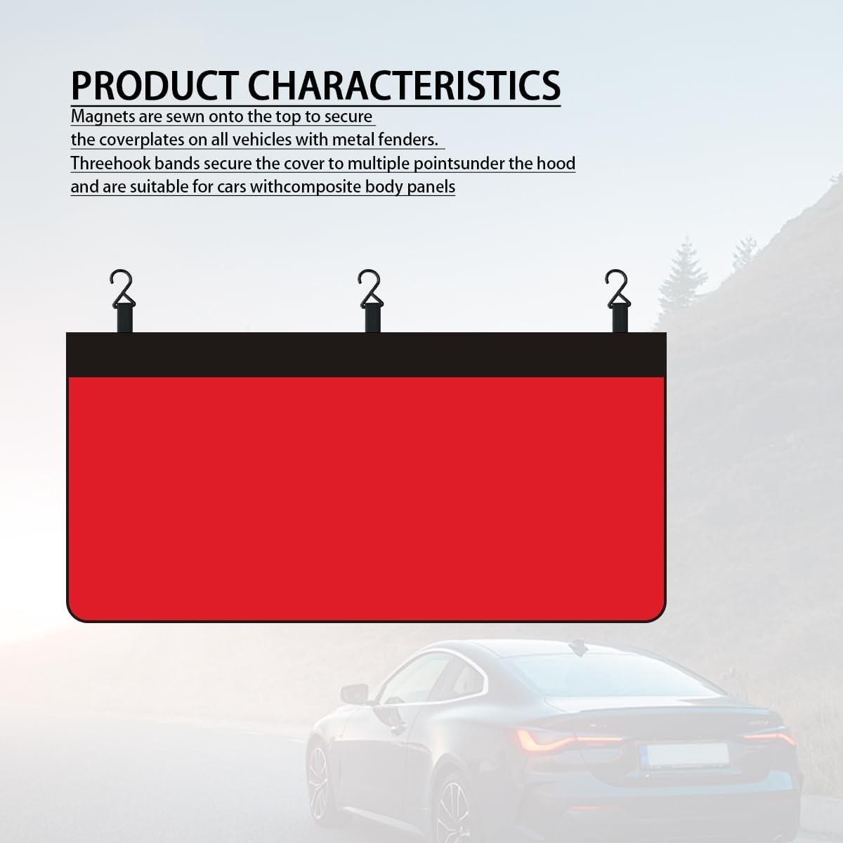 3PCS Car Fender Covers, PU Leather Mechanic Magnetic Vehicle Fenders Protector w