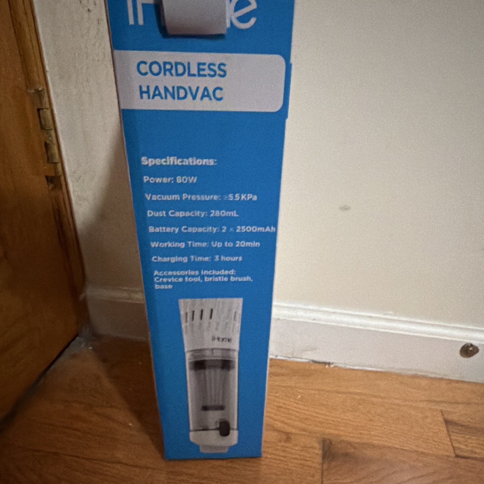 iHome Cordless Handvac w/ Stand, HEPA Bagless 280mL, Adj Speed, Tools
