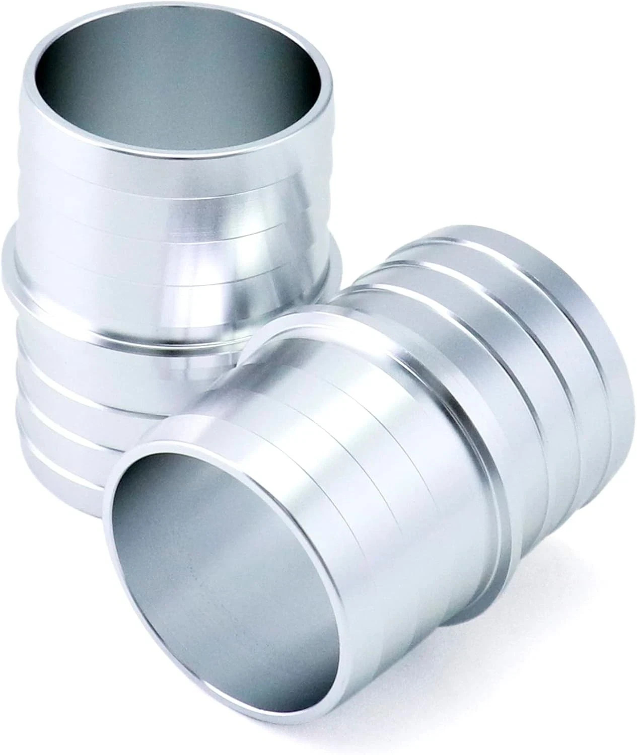 QWORK Hose Barb Fittings, 2 Pack 1-1/2″ to Inch Aluminum 1-1/2