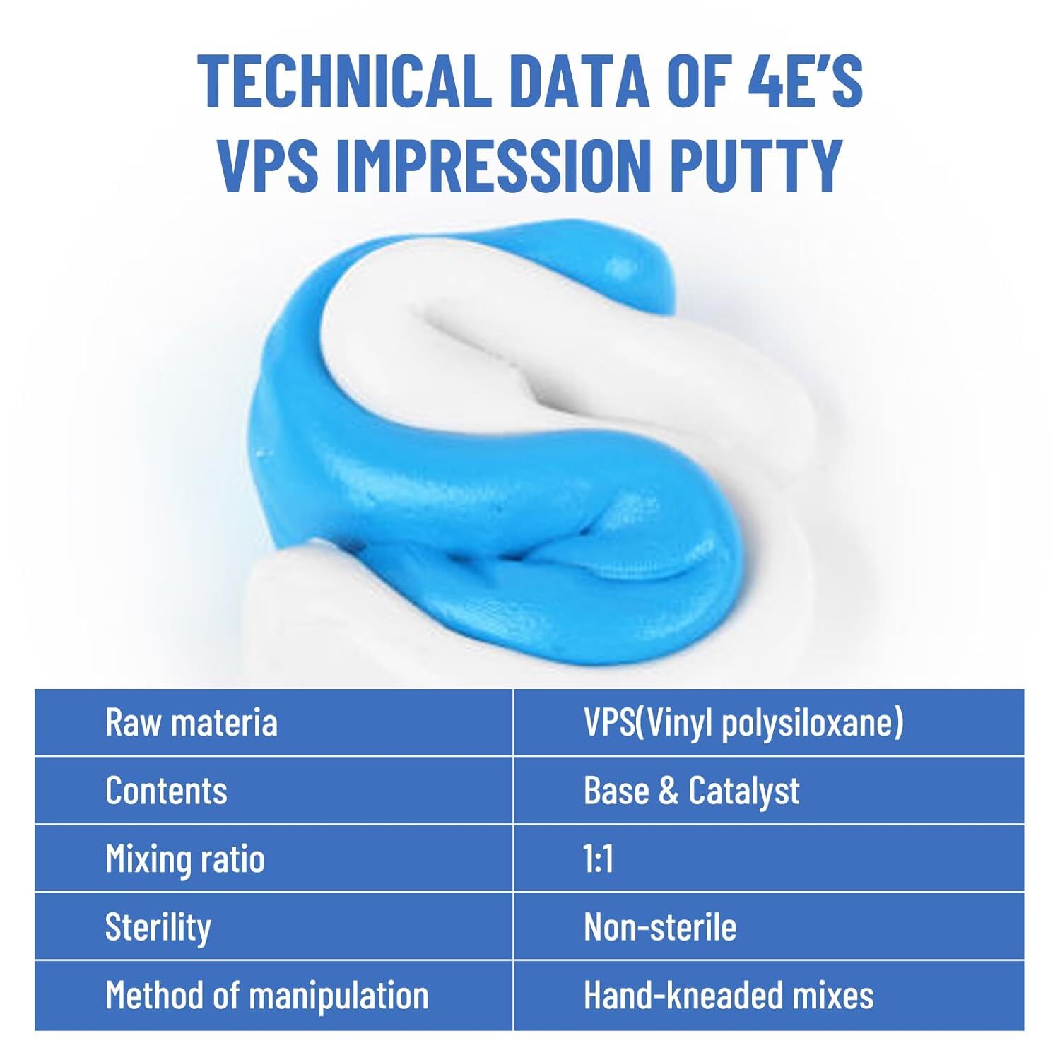 Dental Impression Putty Fast Set 800g VPS Putty (400g Base & 400g Catalyst) New