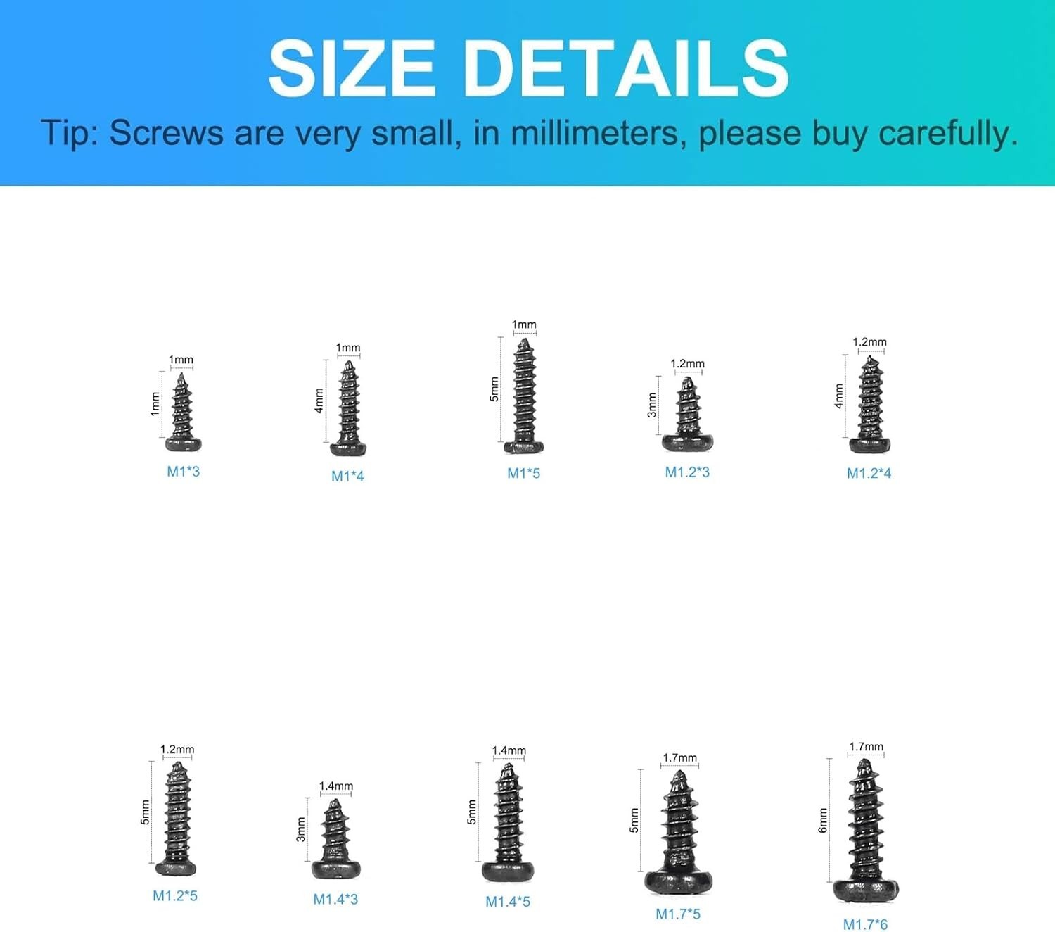 Essential 1000-Piece Phillips Micro Screws Assortment – Perfect for DIY Projects