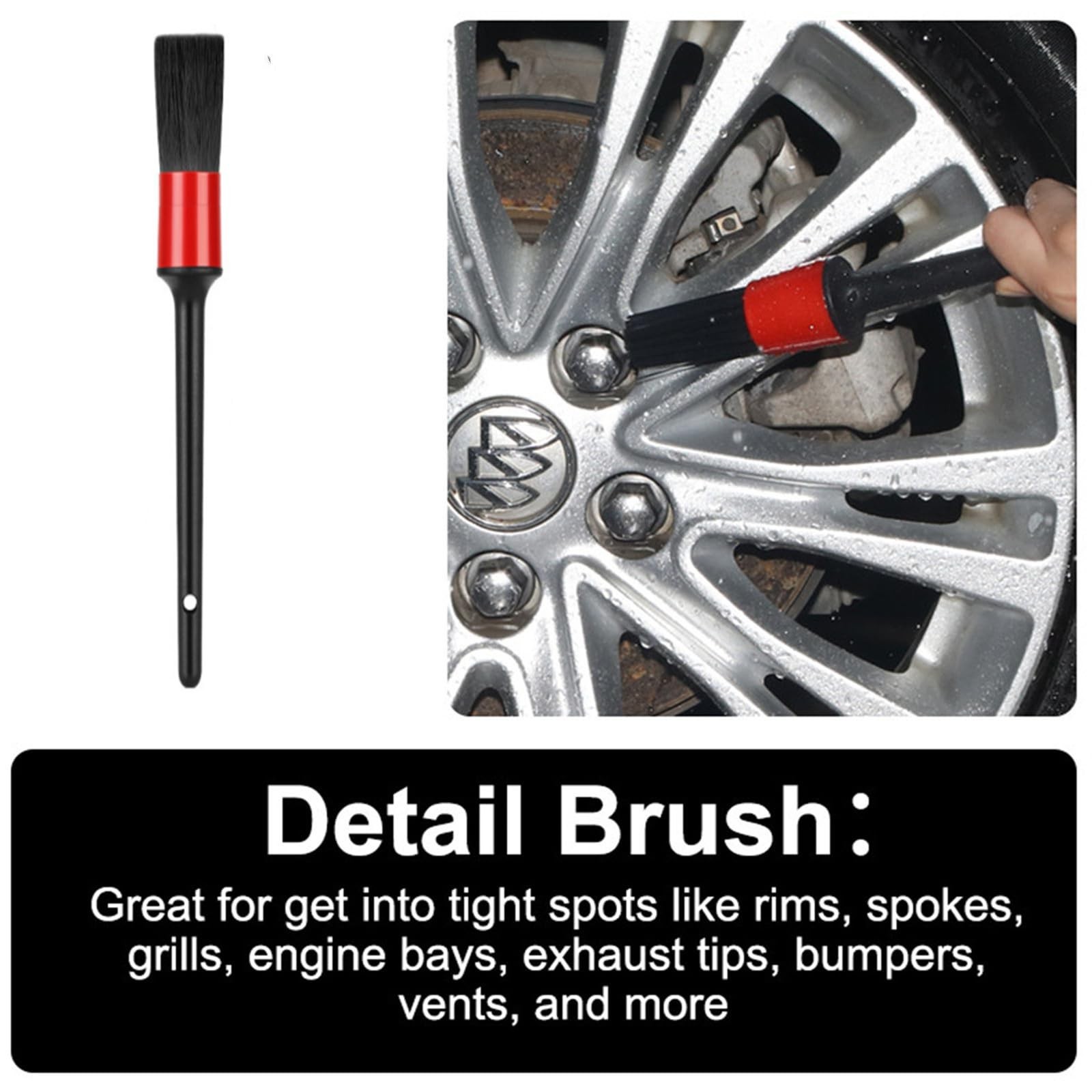 Wheel Rim & Tire Brush Set, Soft & Stiff Bristle Wash Cleaning | Supplies Kit…