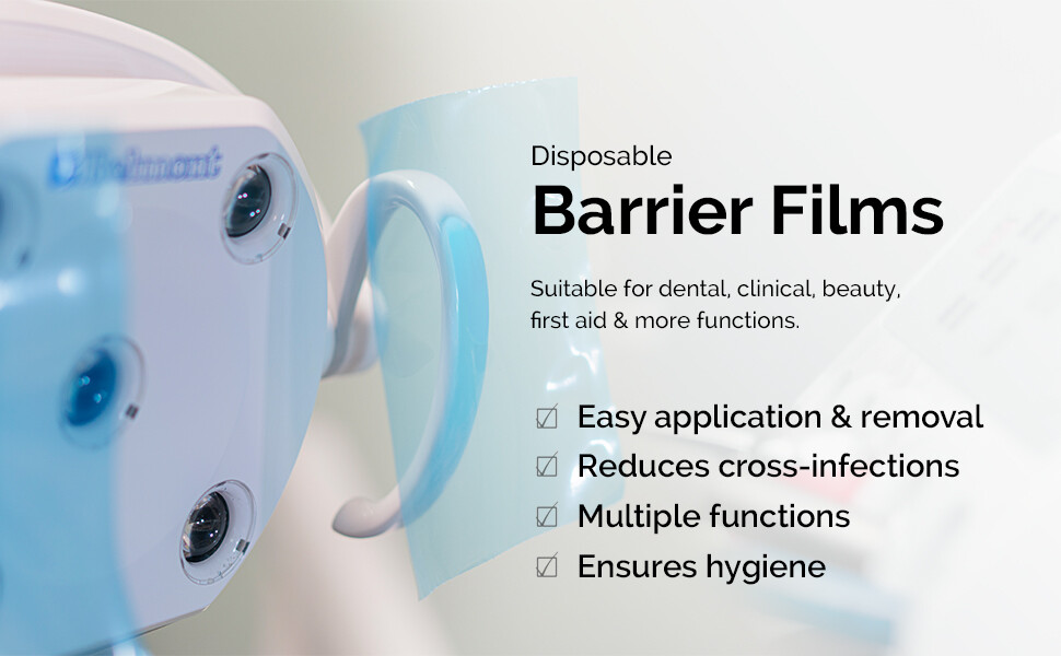 1200 Sheets Dental Medical Blue Barrier Film Roll Tape Universal Adhesive 4″x6″
