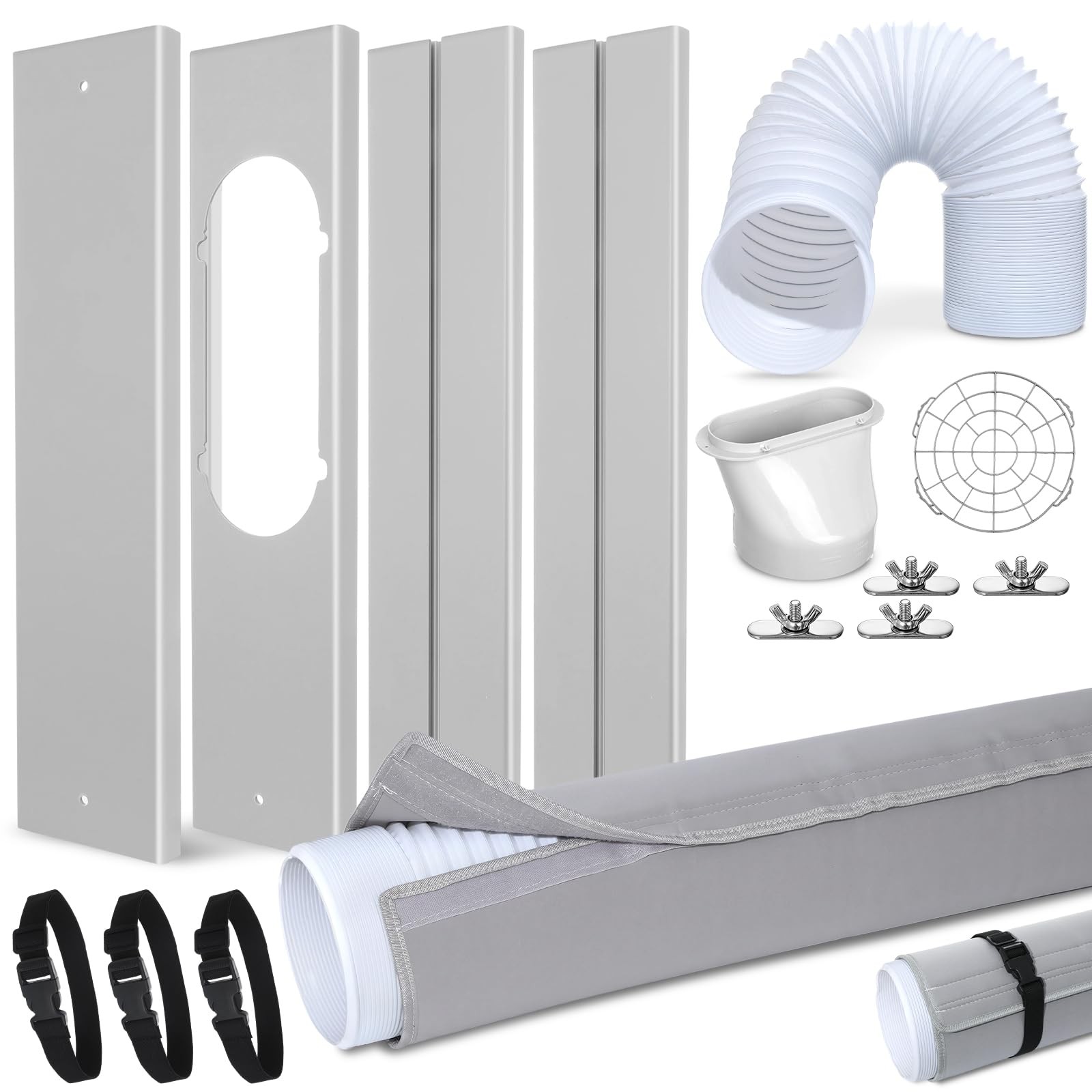 Conderyang Portable Air Conditioner Window Unit Kit with Hose Universal Gray