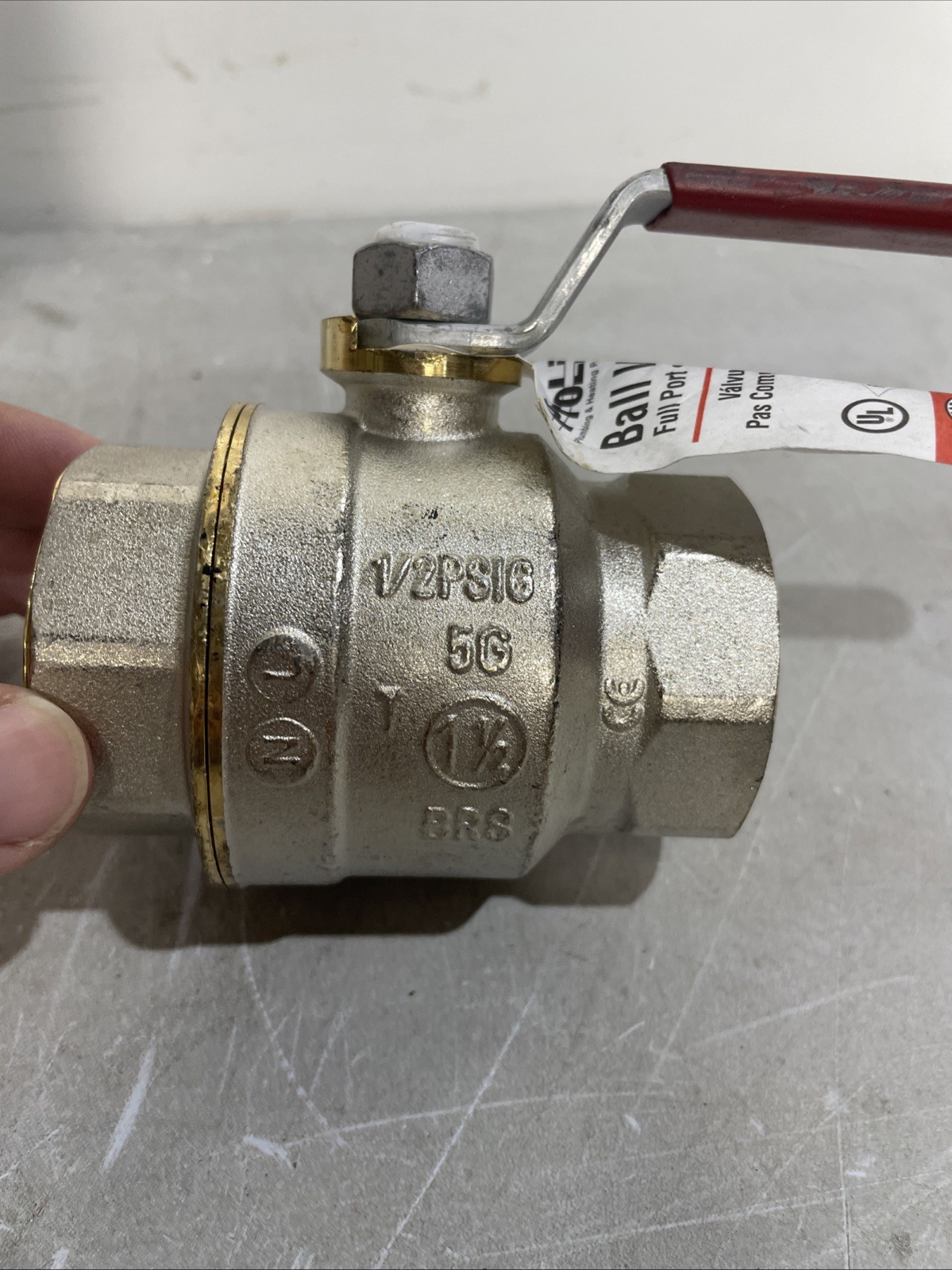 NOS Proline 107-007NL 1-1/2″ FIP x 1-1/2″ Brass FIP Ball Valve Full Port Lever
