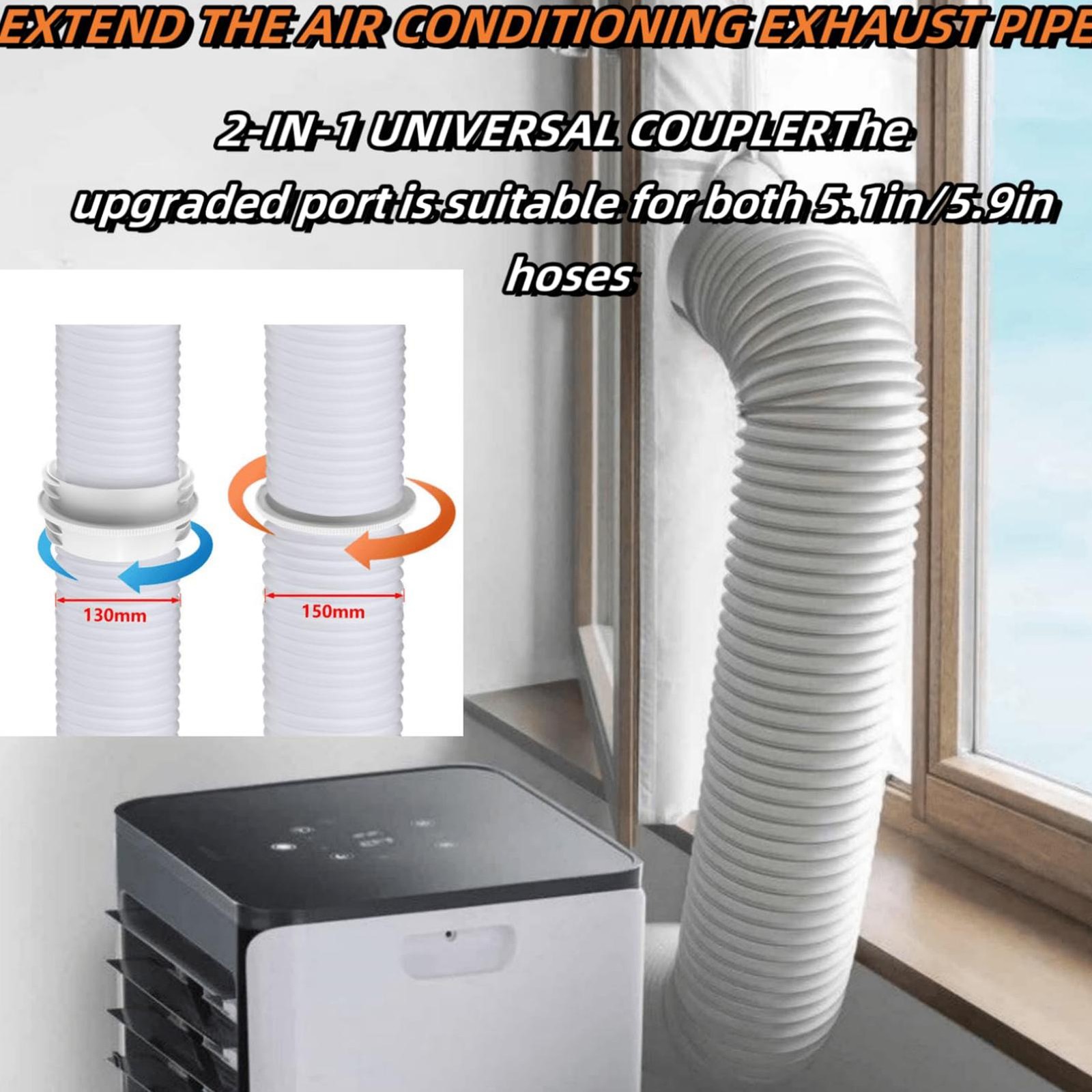 Portable Air Conditioner Hose Connector, Universal Exhaust Hose Coupler