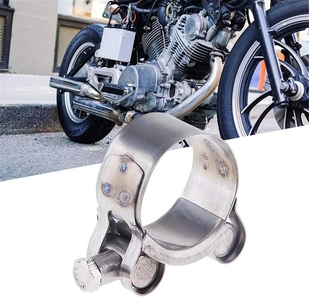 2Pcs Exhaust Clamp Stainless Steel Exhaust Band Clamp Replacement for Motorcycle