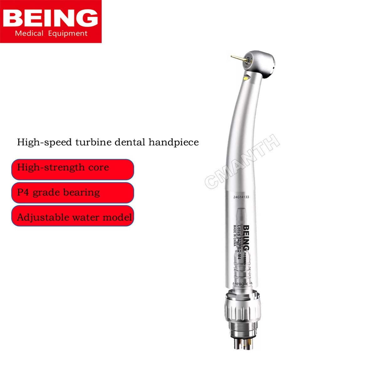 US BEING Dental Handpiece Fiber Optic High Speed Turbine Coupler 4/6Hole FG Burs