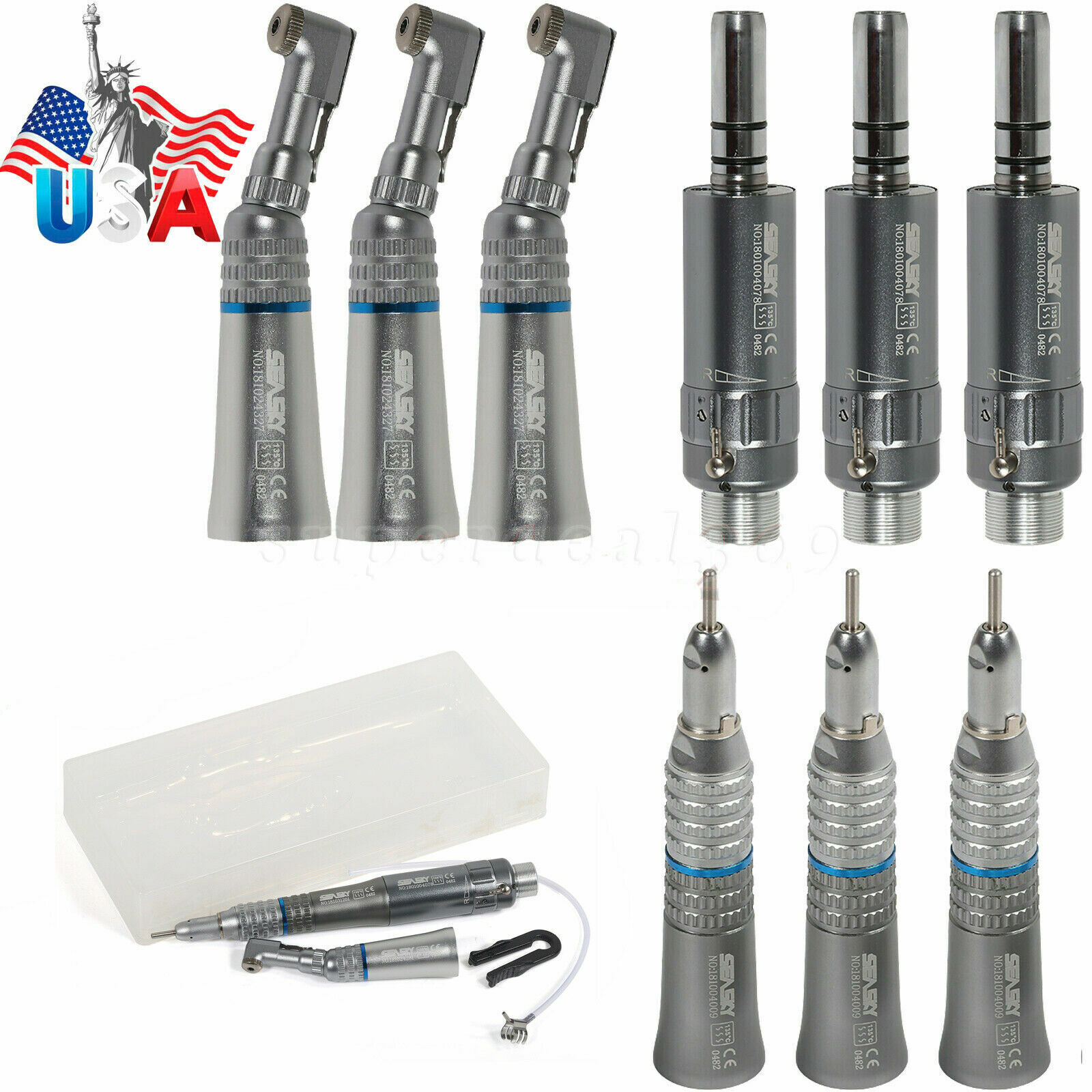 NSK Style Dental Slow Low Speed Handpiece Straight Contra Angle Air Motor 4/2H