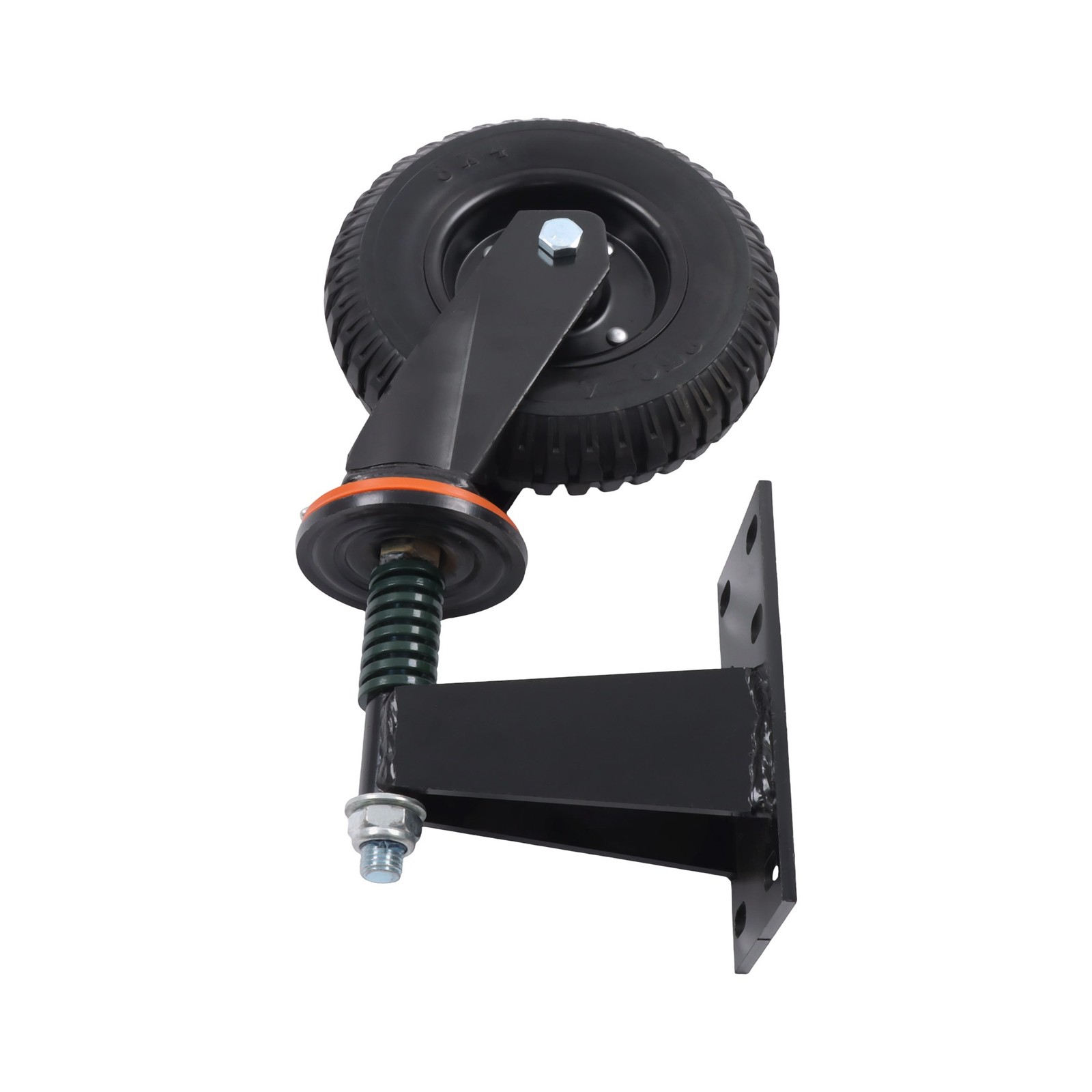 2 Pcs Gate Casters 8″ Heavy Duty (Straight/U-Bolt) Spring-Loaded 600Lbs Caster