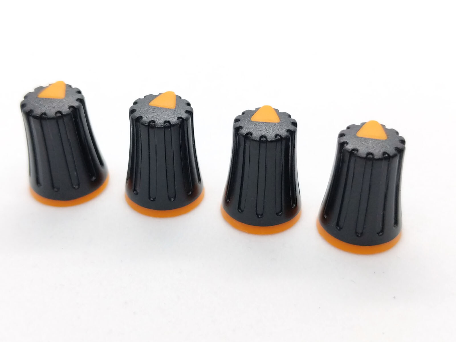 4 Orange & Black D-Shaft Pot Knobs for 6mm 270° DJ-TECH BEHRINGER SOUNDCRAFT