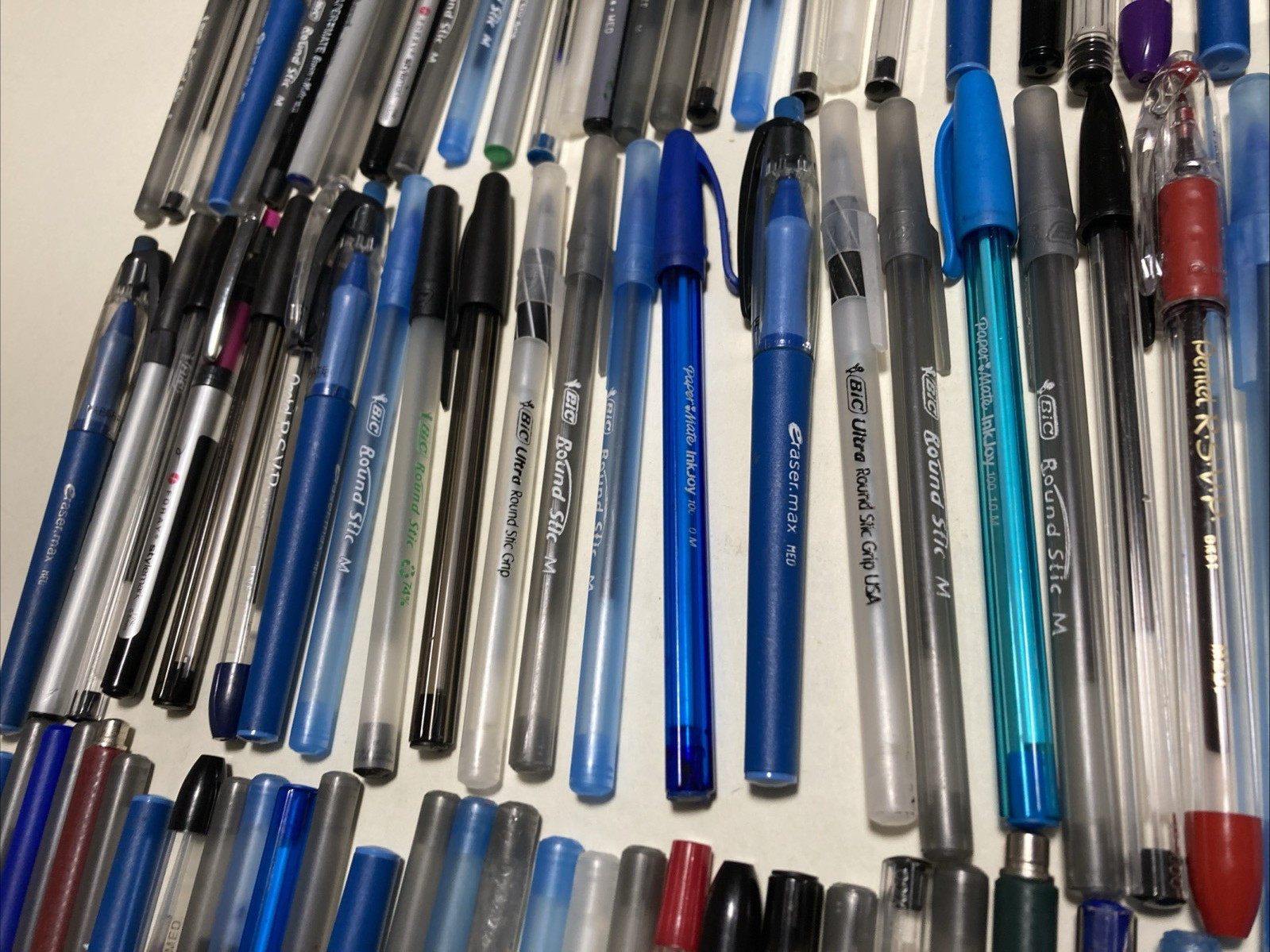 Lot of 120 Ballpoint Pens Assorted Paper Mate BIC Foray Staedtler Pentel more
