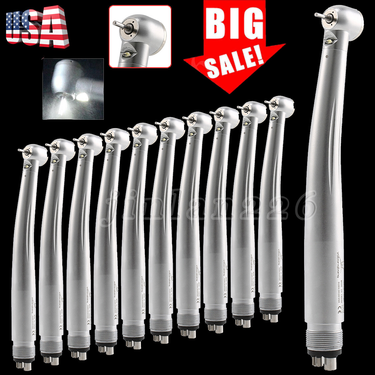 1-10 Yabangbang Dental (LED E-generator) High Speed Handpiece 4/2 Hole NSK Style