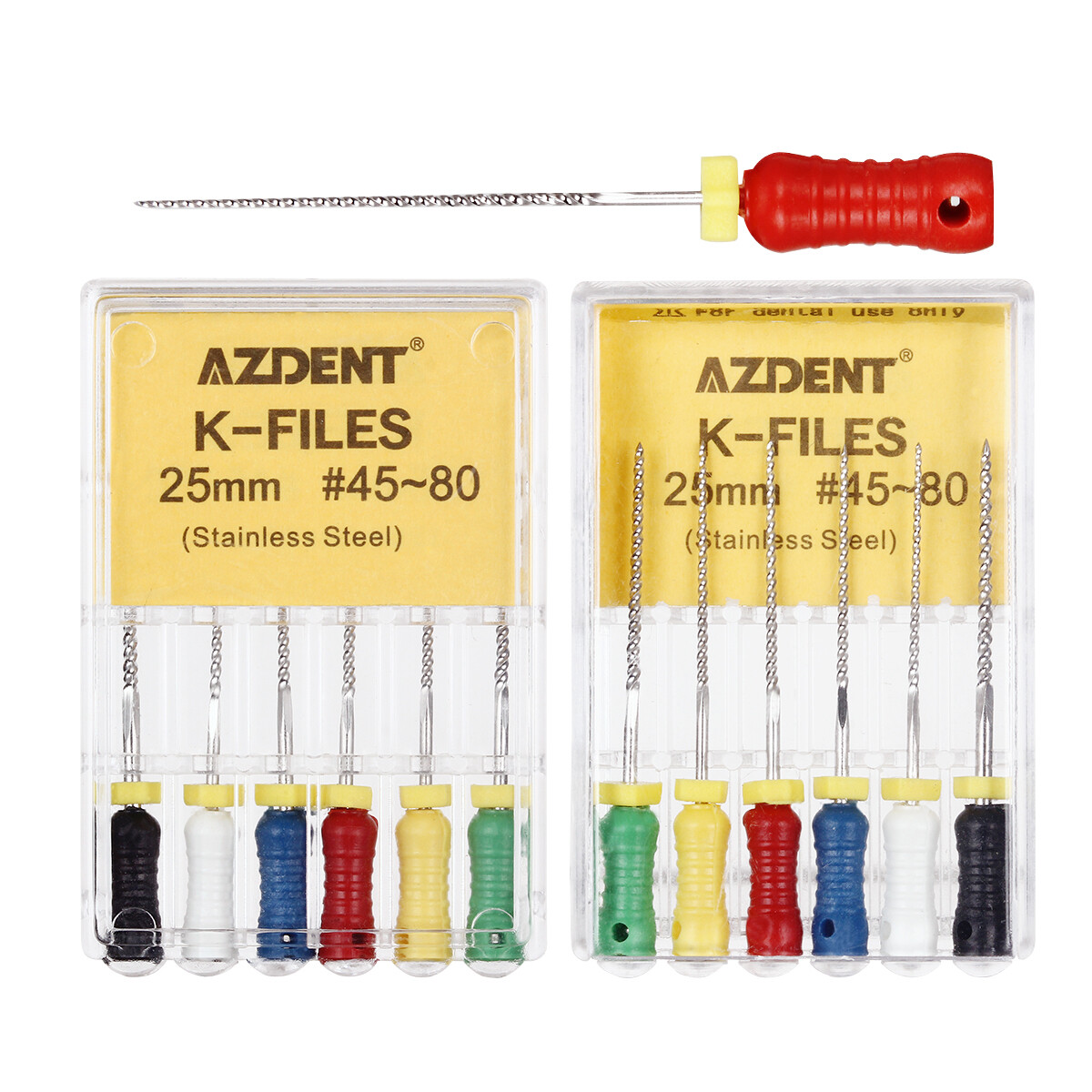 AZDENT Dental Endo Root Canal File Hand Use K-Files Stainless Steel 21mm/25mm