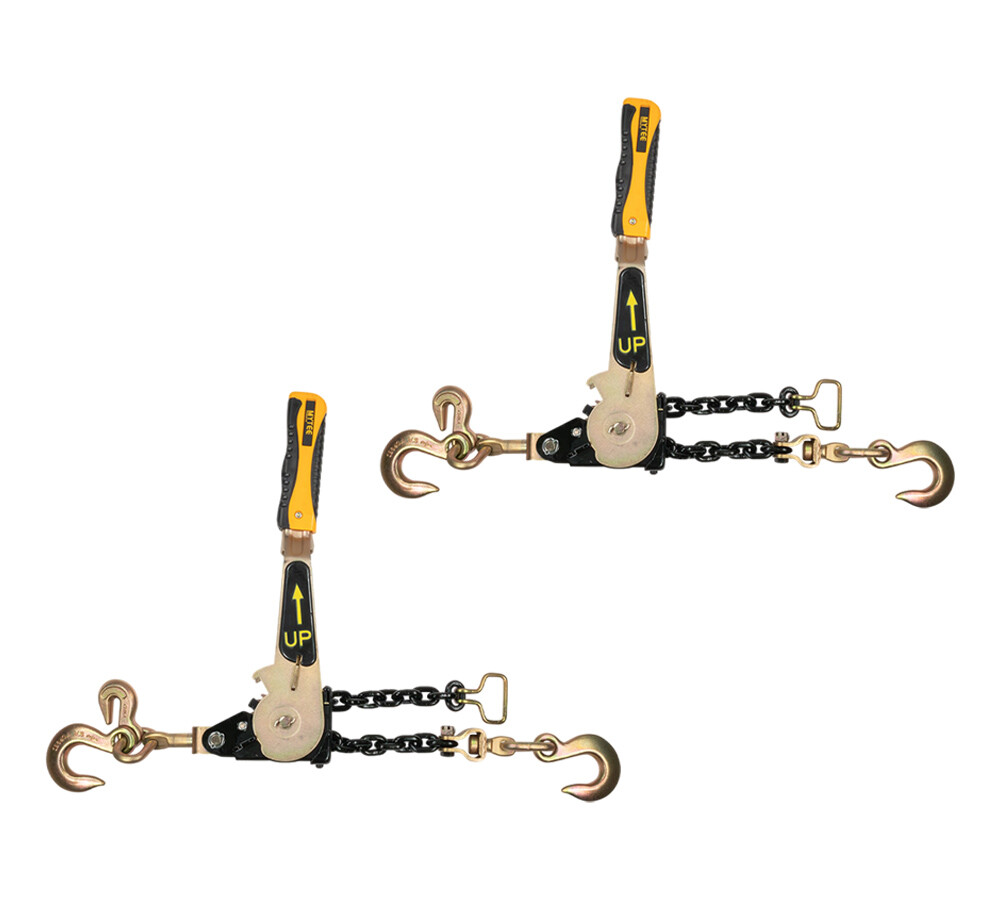 2 PK EZ Ratchet Chain Load Binder with 5/16″ Grab & 3/8″ Slip Hook, 5400 lbs WLL
