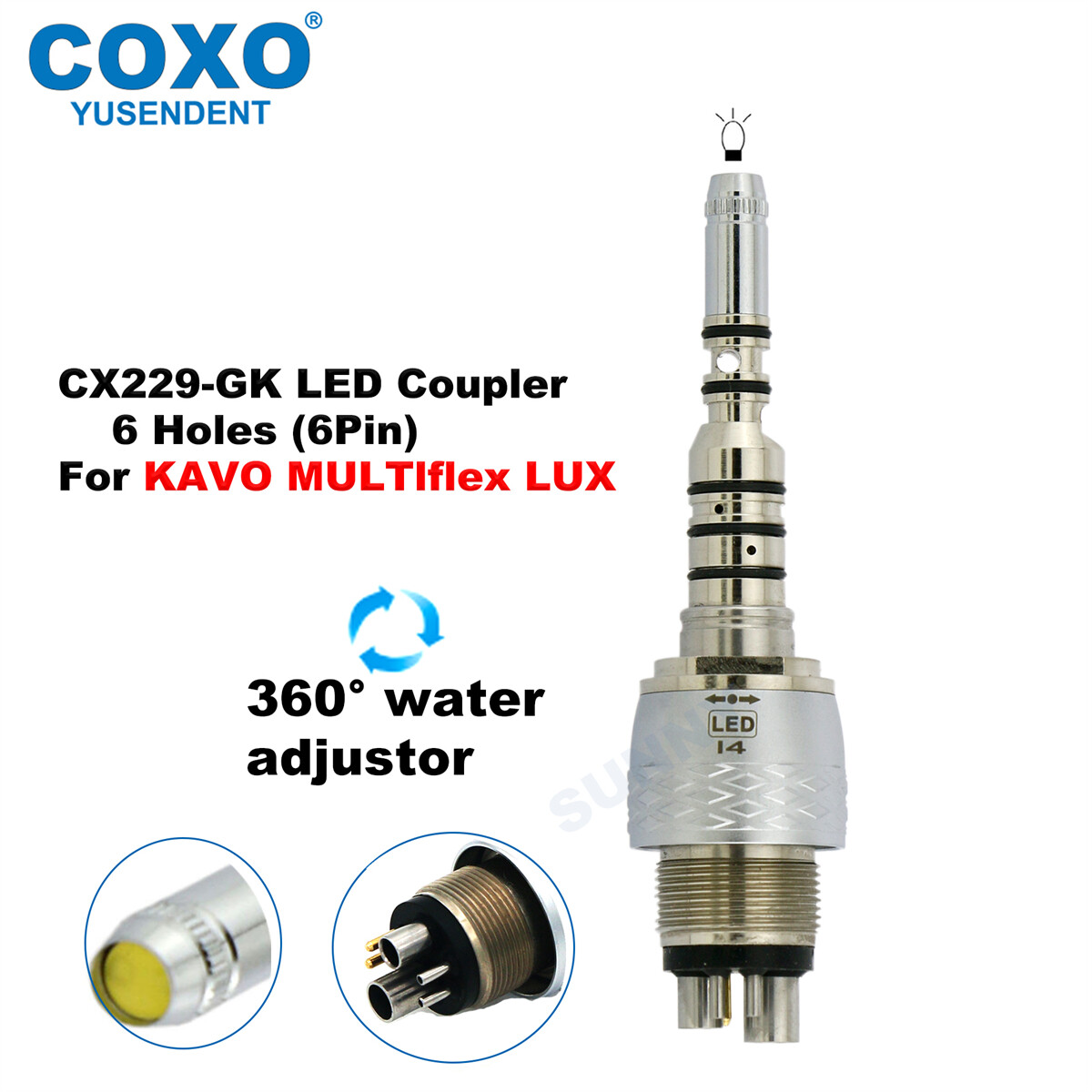 COXO Dental Fiber Optic Handpiece High Speed Turbine Coupler For KAVO MULTIflex