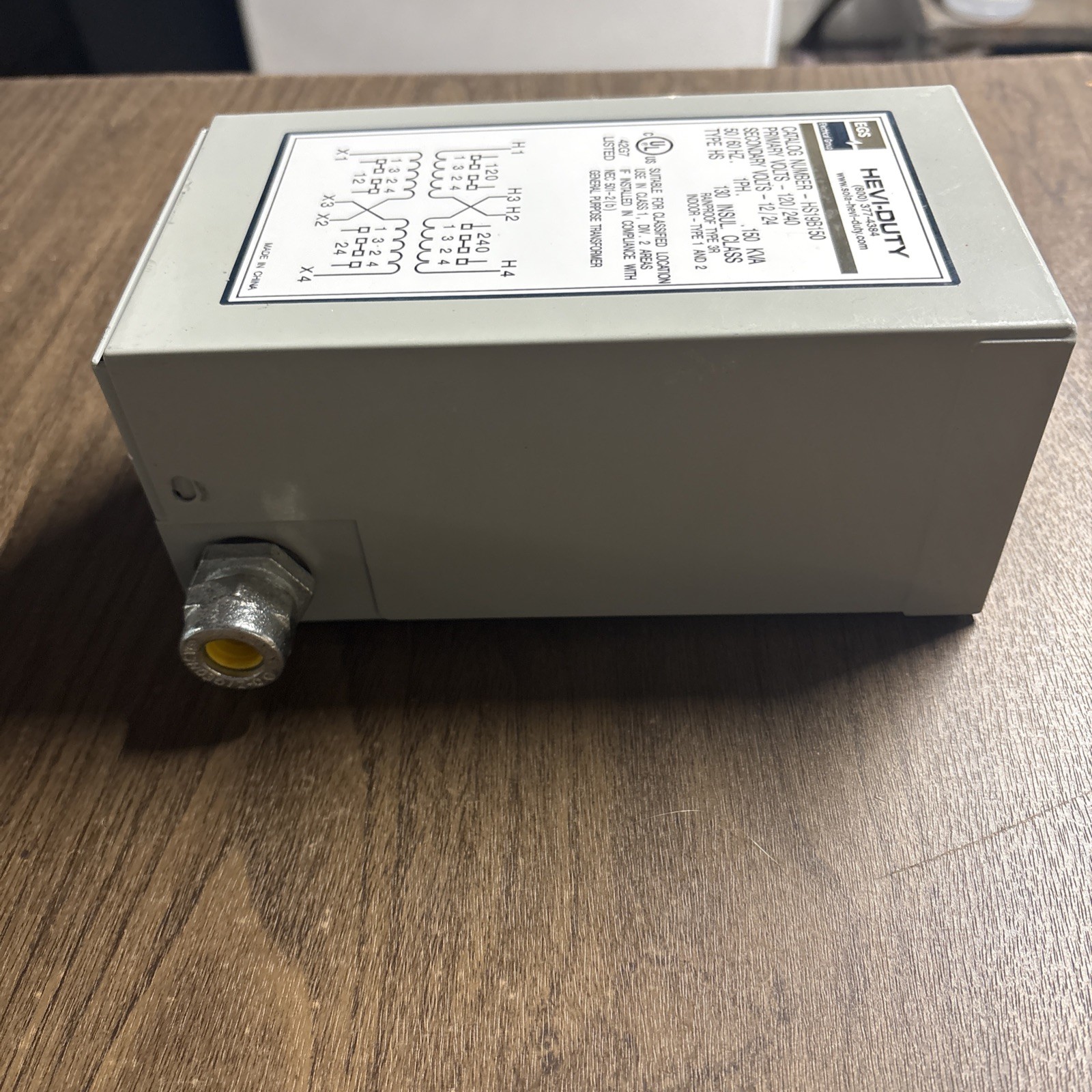 EGS SOLA HEVI-DUTY TRANSFORMER HS19B50 0.050KVA 120/240-12/24 Volts Used