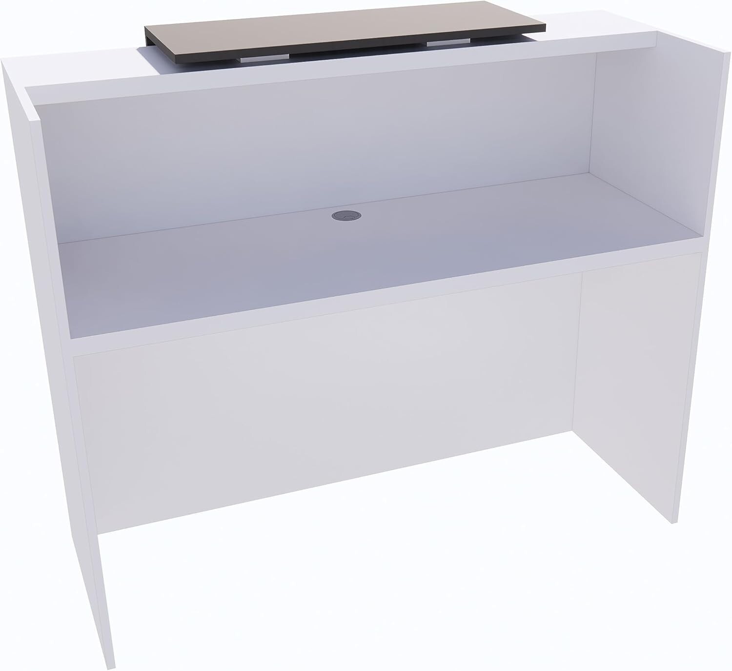 53″ Modern Reception Desk, Transaction Counter Top Laminate Standing Front Table